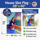 Lady with her Westie House Flag 28x40 Porch Sleeve Pole Decorative Outside Yard Banner Artwork Wall Hanging, Polyester