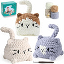 Eelexa Crochet Kit for Beginners, Crochet Animal Kits for Adults and Kids, Step-by-Step Video Tutorials and Easy Peasy Yarn, 3 Cats by TinyTreasures Baby Boutique