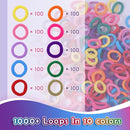 FUNiOi 1000 PCS Cat Weaving Loom Refill for Bracelet Making Kit, DIY Arts and Crafts Supplies, Baby Hair Ties for Girls Ages 6-12, Gift Idea for Kids and Beginners by TinyTreasures Baby Boutique