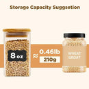 Glass Food Storage Jars Square 8oz, 12 Pack Glass Jars With Bamboo Lids, Kitchen Storage Containers For Spice, Candy, Cookie, Storage For Pantry Organizers by CozyNest Decor