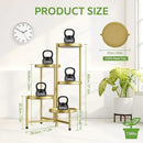 iDavosic.ly 5 Tier Large Plant Stand Indoor, 10 Inch Wide Tall Corner Metal Plant Stands Outdoor for Multiple Plants, Folding Tiered Flower Display Holder Rack Shelf, Gold by GreenHaven Gardens