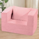 Folding Bean Bag Chair for Adults,3-in-1 Bean Bag Couch Faux Fur Floor Sofa Large Beanbag Convertible Bean Bag Sofa Bed with Pillow in Bedroom,Living Room,Apartment(Twin,Pink) by CozyNest Decor
