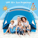 Beach Tent, Portable Sun Shelter for 2/3/4/6-8 Person with UPF 50+ UV Protection, Easy Setup Waterproof Beach Shade Canopy Cabana for Family Outdoor and Picnics, Fishing with Carrying Bag by TinyTreasures Baby Boutique