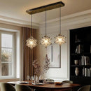 Glam Chandelier 3 Lights Glass Star Pendant Lights for Dining Table Kitchen Island Modern Ceiling Hanging Lights Included LED Warm Light Bulbs Oiled Bronze by CozyNest Decor