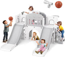 JOYLDIAS 9 in 1 Toddler Slide, Toddler Playground with Double Slides, Climber,Basketball Hoop,Tunnel, Telescope, Storage Space and Non-Slip Step, Indoor Outdoor Backyard Playset for Toddlers Age 1-3+ by TinyTreasures Baby Boutique