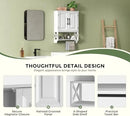 Bathroom Cabinet Wall Mounted, White Bathroom Wall Cabinets with Towel Bar and 2 Doors, Wooden Medicine Cabinet with Adjustable Shelf, Open Storage by CozyNest Decor