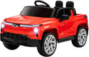 Qaba 12V Kids Ride on Truck, Chevrolet Silverado EV RST Licensed Electric Car with Parent Remote Control, Back Storage, Spring Suspension, Soft Start, Auxiliary Wheels, LED Lights, Music, MP3, Red by TinyTreasures Baby Boutique