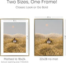 Homeforia 22x28 Picture Frame Bronze, High End Metal 22 x 28 Large Poster Frames with Mat 18 by 24 Photo, 22x28 Brass Frame Matted to 18x24 Print, 28x22 Thin Frames, Tempered Glass, Wall Kit, Set of 1 by CozyNest Decor