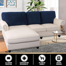 PrinceDeco Sectional Couch Covers Velvet Cushion Covers for Sectional Couch Cushion Covers for Sectional Sofa Separate Sectional Sofa Slipcovers Washable(1 Chaise Back+ 2 Sofa Back,Navy) by CozyNest Decor