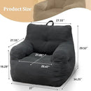 Bean Bag Chair, Bean Bag Chair for Adults, Fluffy and Comfy Bean Bag with Filler, Bean Bag Sofa Chair for Reading, Gaming, Stuffed High-Density Foam, Grey by CozyNest Decor