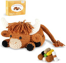 Crochet Kit for Beginners, Learn to Crochet, Include Easy Knitting Soft Yarn, Step-by-Step Video Tutorial, Hook, Holiday Birthday Gift for Adults and Kids(Highland Cow) by TinyTreasures Baby Boutique
