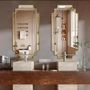 Wall Mirror Full Length, 47" x 24" Gold Framed Full Body Mirror, Scalloped Beveled Polished Decorative Mirrors, Large Rectangle Irregular Wall Mirror for Bathroom/Bedroom/Living Room/Entryway by CozyNest Decor