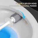 Silicone Toilet Brush and Holder Set with L-Shaped Brush Head, Wall Mounted Toilet Brush Set with Long Non-Slip Handles, Compact Toilet Bowl Cleaner Brush Suitable for RV Trailers & Bathroom (1 Pack) by CozyNest Decor
