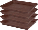 Plant Growing Trays 4 Pack, Plant Tray, 14.5"x11", Heavy Sturdy Plastic Plant Saucer Seed Trays, Seedling Starter Tray, Plant Drip Trays for Indoors, Seed Starter Growing Tray (Chocolate) by GreenHaven Gardens