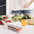 Clear Seasoning Box 4 PCS/Set, Acrylic Seasoning Rack Seasoning Storage Container Condiment Jar Spice Box Spice Jar Spice Pot Spice Rack with Spoon & Lid & Tray for Salt Pepper Sugar (