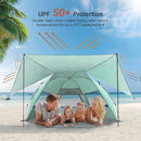 Elegear Beach Tent with Canopy, 1-Second Setup Pop Up Sun Shelter Shade, UPF 50+ UV Protection Silver-Coated Lightweight Portable Beach Cabana by TinyTreasures Baby Boutique
