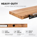 48 Inch Floating Shelves for Wall, Rustic Live Edge Elm Wood Shelf, Heavy-Duty Deep Floating Shelf for Home Decor, Wall Mounted Storage Shelves for Books, Bathroom, and Kitchen, Natural Finish by CozyNest Decor