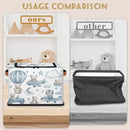 Rectangular Storage Baskets for Shelves - Waterproof Foldable Laundry Basket, Nursery Hamper, Reusable Toy Bin for Organizing Toys, Books, Clothes, Closet 14"x10.2" x10.4" (Little Bear) by TinyTreasures Baby Boutique