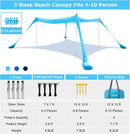COMMOUDS Beach Tent Sun Shelter - UPF50+ Pop Up Beach Canopy with Sandbags & Sand Shovel & Windproof Poles, Portable Sun Shade for Beach, Camping, Picnics, Backyard by TinyTreasures Baby Boutique