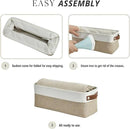 DECOMOMO Narrow Storage Bins Small Baskets for Organizing Bathroom, Toilet Tank, Towel Storage, Entryway, Gifts (Beige and White - Set of 4) by CozyNest Decor