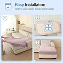 Sectional Couch Covers for L Shaped Sectional Sofa (Left or Right Facing) – Softer Chenille Sofa Covers Washable, Non-Slip Stretch Chaise Slipcover (Only 1PC Chaise Cushion Cover, Pale Pink) by CozyNest Decor