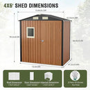 Outdoor Storage Shed 6x4 Ft, Lockable Metal Garden Shed with Window, Tool Shed Tiny House Vertical Outside Storage Building for Backyard, Lawn, Patio, Bike by GreenHaven Gardens
