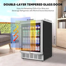 24" Beverage Refrigerator & Cooler, 180 Cans Under Counter Fridge with Lock, Glass Door & Powerful Cooling Compressor - Quiet, Built-in/Freestanding Drink Fridge by CozyNest Decor