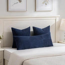 Fancy Homi 2 Packs Navy Blue Decorative Throw Pillow Covers 18x18 Inch for Living Room Couch Bed, Rustic Farmhouse Boho Home Decor, Soft Corss Corduroy Patchwork Textured Square Cushion Case 45x45 cm by CozyNest Decor
