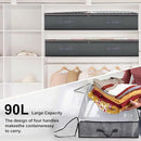 4 Pack Under Bed Storage, 90L Collapsible Closet Containers Organizers and Under Bed Storage Bins, Underbed Storage Bags for Wrapping Paper, Blanket, Towels, Clothes, Comforter, Sweaters, Linen Sheet by CozyNest Decor