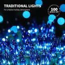 100LIGHTS BLUE Extra-Bright With End Connectors Christmas Decorative Lights 5.98m UL Certified Mini String Light Set Waterproof for Home Garden Holiday Christmas Tree Party Patio Decor Wedding by CozyNest Decor