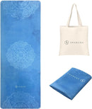 Travel Yoga Mat, Non Slip Exercise Suede Mat with Carry Bag, All-Purpose Fitness Mat with High Density Anti-Tear Surface for Women, Ideal for Pilates Workout (72'' x 24'' x 1.5mm Thick) by TinyTreasures Baby Boutique
