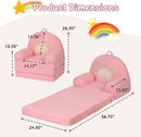 Foldable Kids Sofa, Comfy Rainbow Toddler Couch with Tri Folding Foam Cushions, Comfy Couch for Kid Age 3-6 by TinyTreasures Baby Boutique