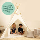 PlayVibe Kids Teepee Canopy - Baby & Toddler Play Shelter with LED Star Lights, Cozy Reading Nook, Party Canvas for Indoor Outdoor Fun - Tent for Kids - Play Tent by TinyTreasures Baby Boutique