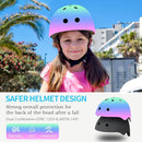 Adjustable Kids Bike Helmet with Knee & Elbow Pads Set, Color Gradient Design for Boys and Girls Aged 3-14+, for Skateboarding, Scooter, Roller & Inline Skating, Longboard by TinyTreasures Baby Boutique
