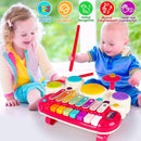 3 in 1 Musical Toys for Toddlers 1-3 Piano Xylophone Drum Set Toys for 1 2 3 Year Old Girls Birthday Music Instruments Baby Learning Developmental Sensory Toys Toddler Toys Age 1-2 2-3 by TinyTreasures Baby Boutique