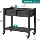 YITAHOME Raised Garden Bed, HIPS Poly Wood Elevated Planter Box with Shelf & Wheels for Mobility, Small Flower Box Stand for Patio Balcony Garden Backyard, Black by GreenHaven Gardens