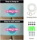 The World Is Yours Neon Sign, Carved Planet The World Is Yours LED Neon Light Lamp for Wall Decor, Light Up Signs for Office Wedding Man Cave Game Room Bedroom Birthday Gift by GreenHaven Gardens