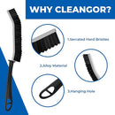 Crevice Cleaning Brushes, Serrated Cleaner Scrub Brush Tool for Hard to Reach Tight Space, Home Essentials, Cleaning Supplies for Shower, Bathroom, Kitchen, Toilet, Window (3, Black) by CozyNest Decor