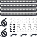 Barrina T5 Grow Lights for Indoor Plants, Full Spectrum Grow Light, 1ft LED Plant Light, Black Cover LED Grow Light Strips, 3 Mounting Modes, Magnetic Installation, Plug and Play, 5000K, 4 Packs by GreenHaven Gardens