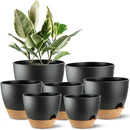 Indoor Pots For Plant Self Watering Plant Pots For Lazy People, 8/7.5/7/6.5/6/5.5/5 Inch,Black Plastic Self Watering Planter For All Houseplants,Succulent, African violets, Flowers And Cactus by GreenHaven Gardens