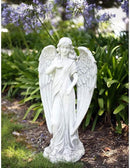 Alpine Corporation 31" Tall Indoor/Outdoor Angel Statue Yard Art Decoration, Light Gray by GreenHaven Gardens