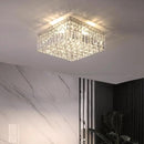 4-Lights Modern Flush Mount Ceiling Light Fixtures,Elegant Crystal Chandelier Pendant Ceiling Lamp for Bedroom,Living Room,Dining Room,Hallway H5.9 x W13.7 x L13.7 (Bulbs Not Included) Square by CozyNest Decor