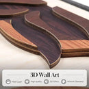 Framed Textured Wood 3D Wall Art for Living Room, Large Boho Tropical Brown Artwork for Walls, 3 Piece Farmhouse Botanical Leaf Wood 3D Textured Wall Art Decor for Office Bedroom Hallway, 24x36 Inch by CozyNest Decor