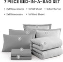 Monbix Full Size Comforter Set, Grey Bedding Comforter for Full Size Bed Set Reversible, Bedding Sets Full 7 Pieces, Cationic Dyeing Bed in a Bag with Comforter, Sheets, Pillowcases & Shams by CozyNest Decor