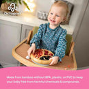 Abiie Octopod Bamboo Dish - Kids Plates for 4 months and up, 3-Compartment Baby Plates with Suction, Round Bamboo Baby Plate, Mess-Free Toddler Suction Plates, Baby Feeding Supplies, 7.5 x 7.5 x 1.9in by TinyTreasures Baby Boutique