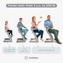 FORNEL Grey Wooden High Chair for Toddlers | The Grow-with-Me Adjustable Chair for Modern Farmhouse & Scandinavian Kitchens | A Smart Stokke Alternative by TinyTreasures Baby Boutique