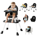 6 in 1 Baby High Chair for Babies and Toddlers, Booster Seat, Kids Learning Table & Chair (Black) by TinyTreasures Baby Boutique