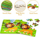Puzzles for Kids Ages 3-5, 16 Piece Colorful Wooden Puzzles for Toddler Children Learning Educational Toys for Boys and Girls (9 Puzzles) by TinyTreasures Baby Boutique