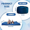 Bmag Giant Bean Bag Chair for Adults, 6FT Bean Bag Chair Convertible Bean Bag Pad, Lazy Sofa Chairs with Memory Foam Filler, Removable Washable Cover for Living Room Bedroom Office - Blue by TinyTreasures Baby Boutique