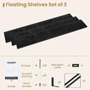 Heimlove 48 Inch Large Floating Bookshelves Set of 3,Black Wall Mounted Bookshelves,Heavy Duty Wooden Shelves for Living Room,Bedroom,Kitchen,Laundry Room Storage & Decor by CozyNest Decor